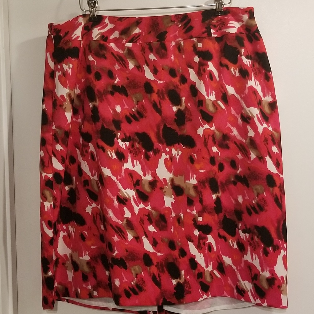Cato Red & Black Print Skirt